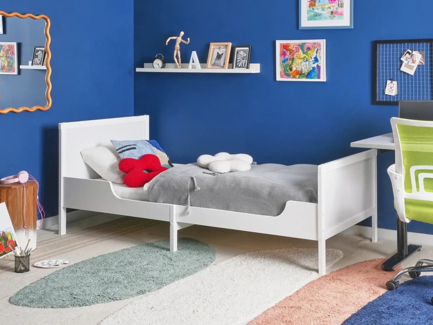 Udtrækkelig børneseng Fyretræ MONTIGNY 90 x 200 cm Hvid