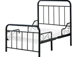 Udtrækkelig børneseng Metal ANAIS 90 x 200 cm Sort
