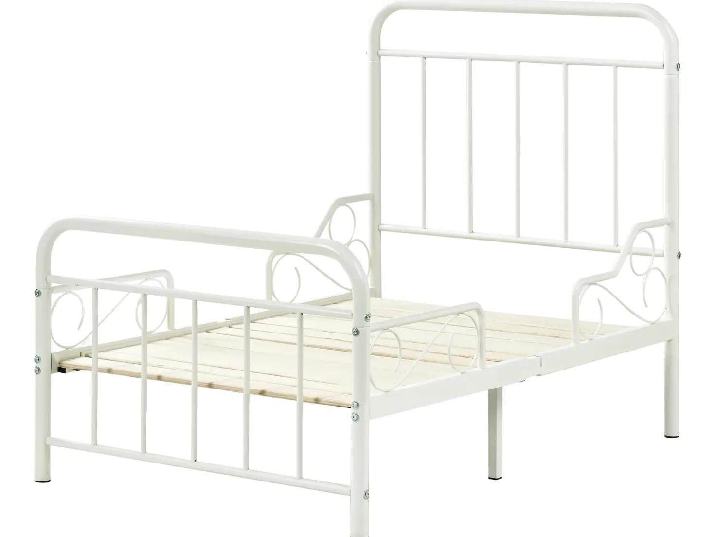 Udtrækkelig børneseng Metal ANAIS 90 x 200 cm Cremehvid
