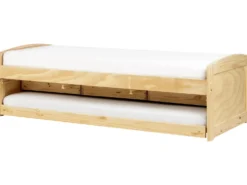 Udtræksseng Fyretræ PETIVILLE 90 x 200 cm Lysebrun