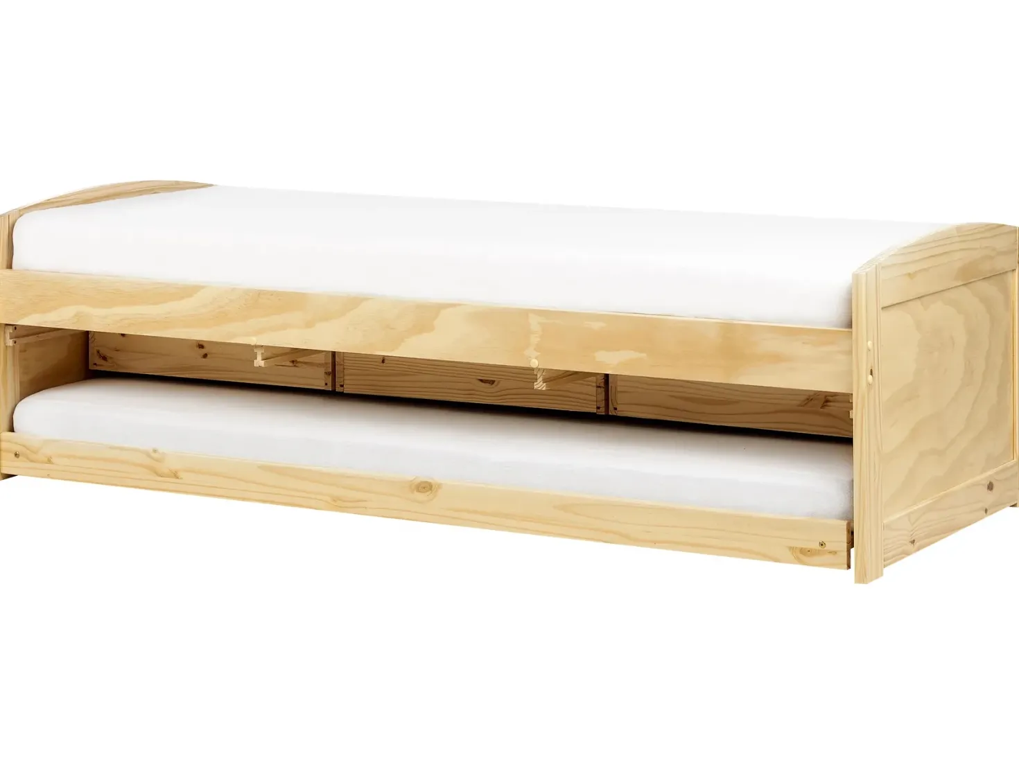 Udtræksseng Fyretræ PETIVILLE 90 x 200 cm Lysebrun