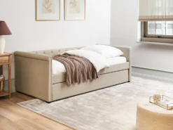 Udtræksseng LIBOURNE 90 x 200 cm Beige