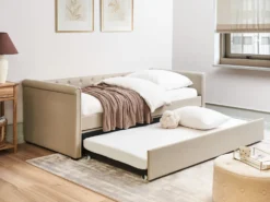 Udtræksseng LIBOURNE 90 x 200 cm Beige