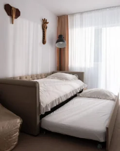 Udtræksseng LIBOURNE 90 x 200 cm Beige