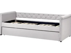 Udtræksseng LIBOURNE 90 x 200 cm Lysegrå