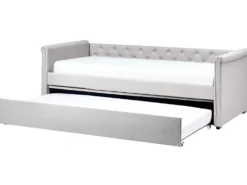 Udtræksseng LIBOURNE 90 x 200 cm Lysegrå