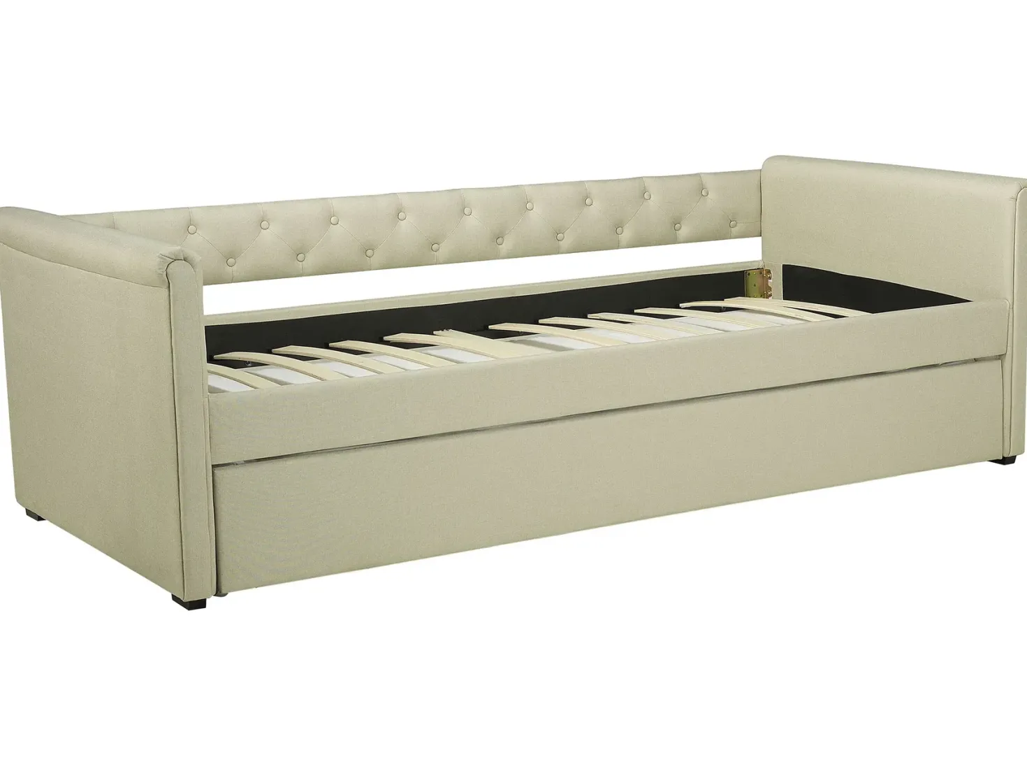 Udtræksseng LIBOURNE 80 x 200 cm Beige