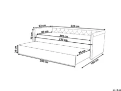 Udtræksseng LIBOURNE 80 x 200 cm Beige