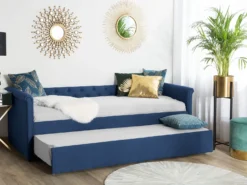 Udtræksseng LIBOURNE 80 x 200 cm Navy Blå