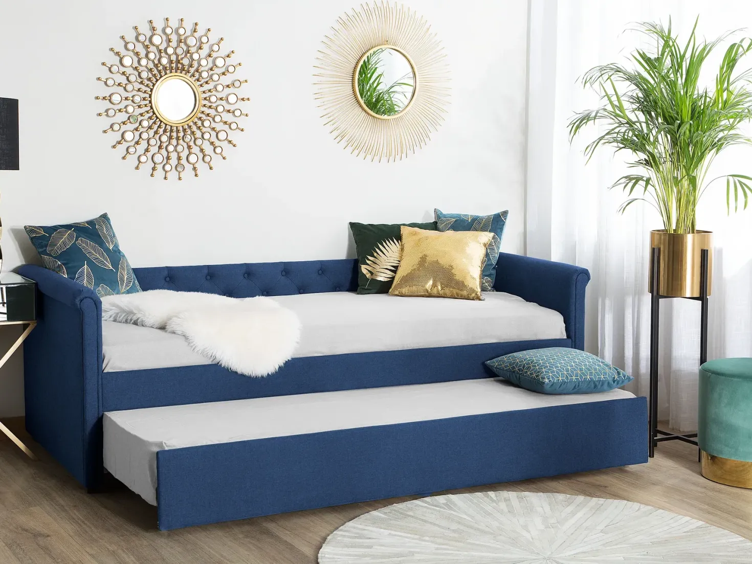 Udtræksseng LIBOURNE 80 x 200 cm Navy Blå