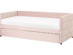 Udtræksseng Velour CHAVONNE 90 x 200 cm Lyserød