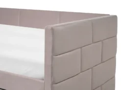 Udtræksseng Velour CHAVONNE 90 x 200 cm Lysegrå