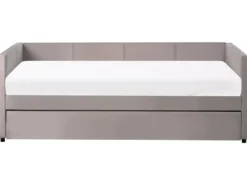Udtræksseng Velour CHAVONNE 90 x 200 cm Lysegrå