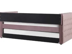 Udtræksseng Velour GASSIN 90 x 200 cm Lyserød