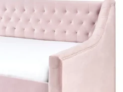 Udtræksseng Velour MONTARGIS 90 x 200 cm Lyserød