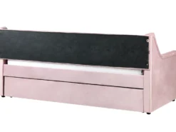 Udtræksseng Velour MONTARGIS 90 x 200 cm Lyserød