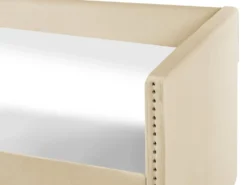 Udtræksseng Velour TROYES 90 x 200 cm Beige