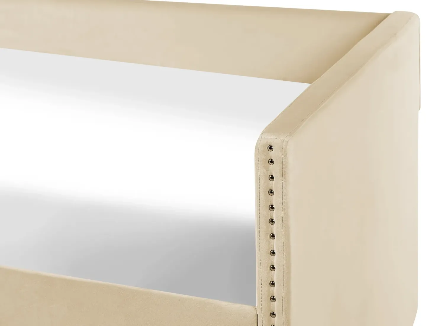 Udtræksseng Velour TROYES 90 x 200 cm Beige