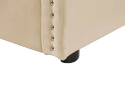 Udtræksseng Velour TROYES 90 x 200 cm Beige