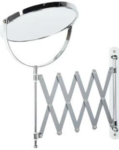 Udvideligt makeup-spejl til væggen YVELINES 57 cm 36 cm Metal Sølv
