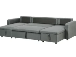 U-formet sovesofa 5 personers SOMMEN Mørkegrå med opbevaring