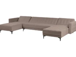 U-formet sovesofa 5 personers ABERDEEN Brungrå