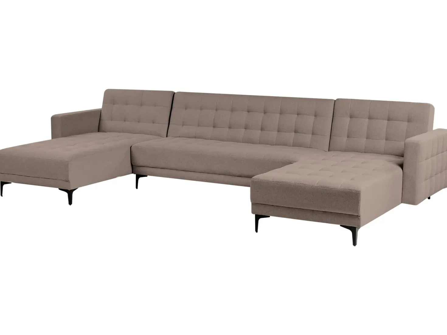 U-formet sovesofa 5 personers ABERDEEN Brungrå