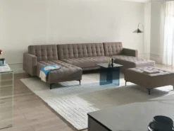 U-formet sovesofa 5 personers ABERDEEN Brungrå