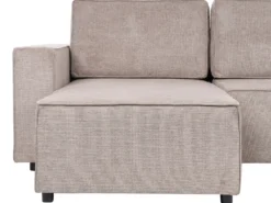 U-formet sovesofa 4 personers VATNE Lysebrun med opbevaring