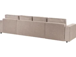 U-formet sovesofa 4 personers VATNE Lysebrun med opbevaring