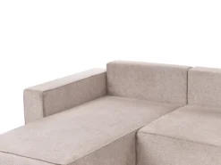 U-formet sovesofa 4 personers VATNE Lysebrun med opbevaring