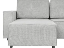 U-formet sovesofa 4 personers VATNE Lysegrå med opbevaring