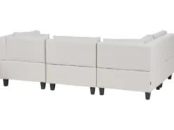 UNSTAD 4 personers Hjørnesofa modul Højrevendt Lys Beige med fodskammel