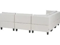 UNSTAD 5 personers Hjørnesofa modul Højrevendt Lys Beige med fodskammel