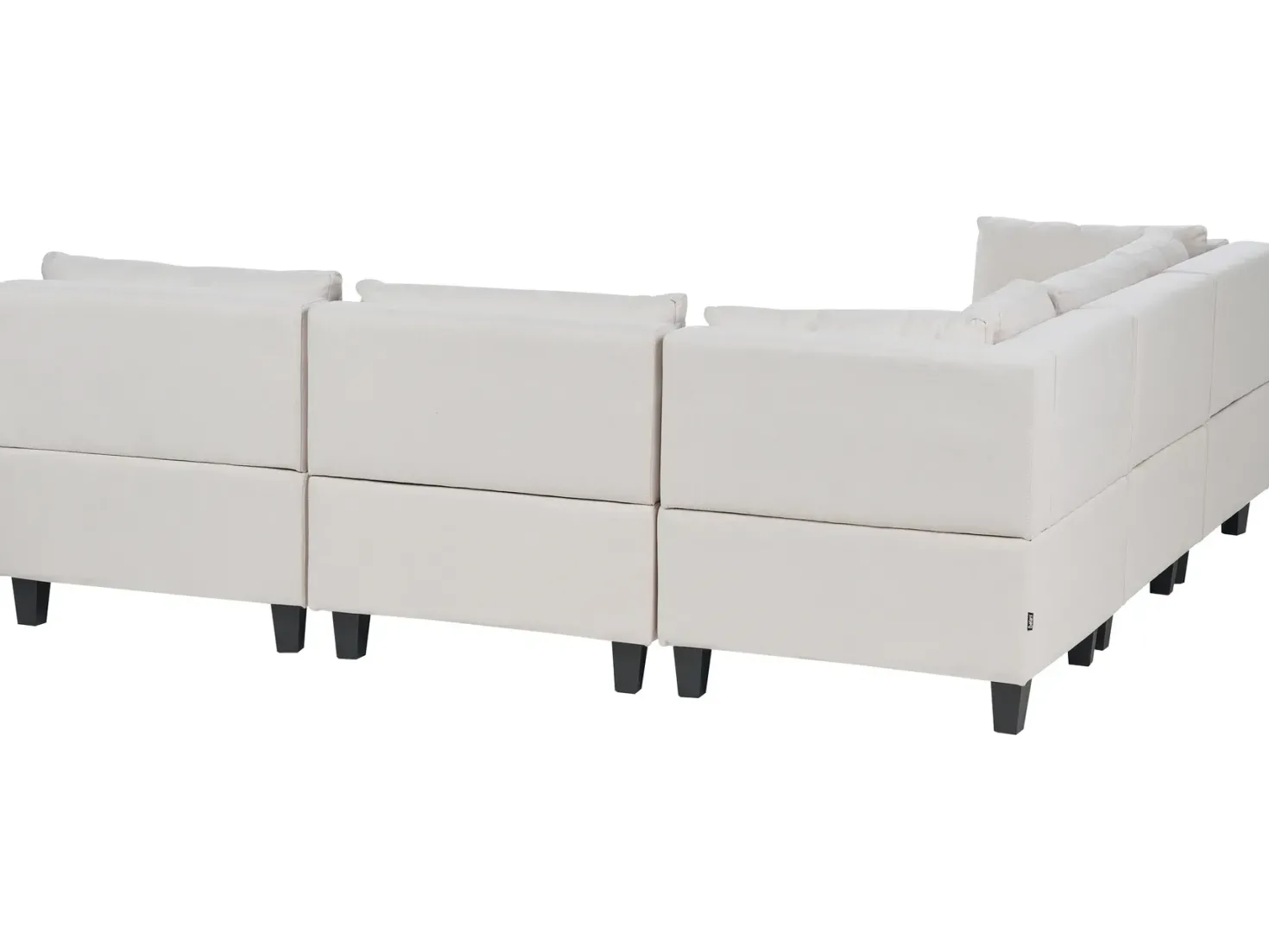 UNSTAD 5 personers Hjørnesofa modul Højrevendt Lys Beige med fodskammel