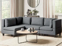 UNSTAD 4 personers Hjørnesofa modul Højrevendt Mørkegrå