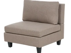 UNSTAD 3 personers Modulsofa Brun med fodskammel