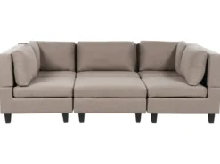 UNSTAD 5 personers U-formet modulsofa Brun med fodskammel