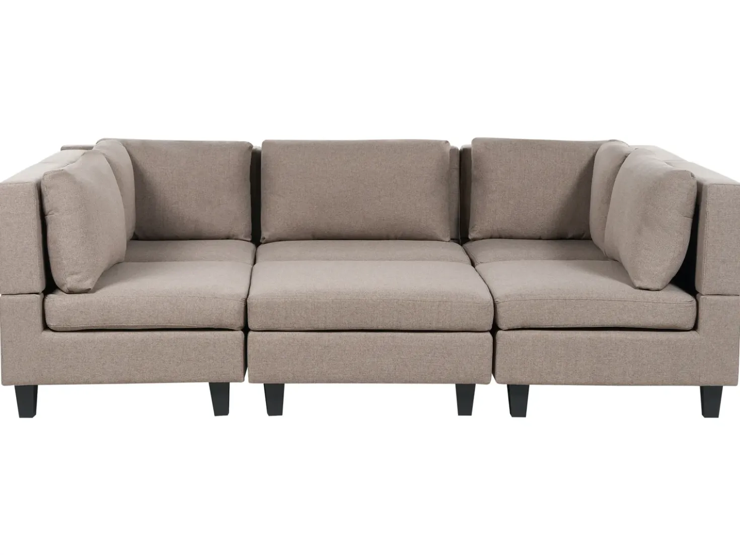 UNSTAD 5 personers U-formet modulsofa Brun med fodskammel