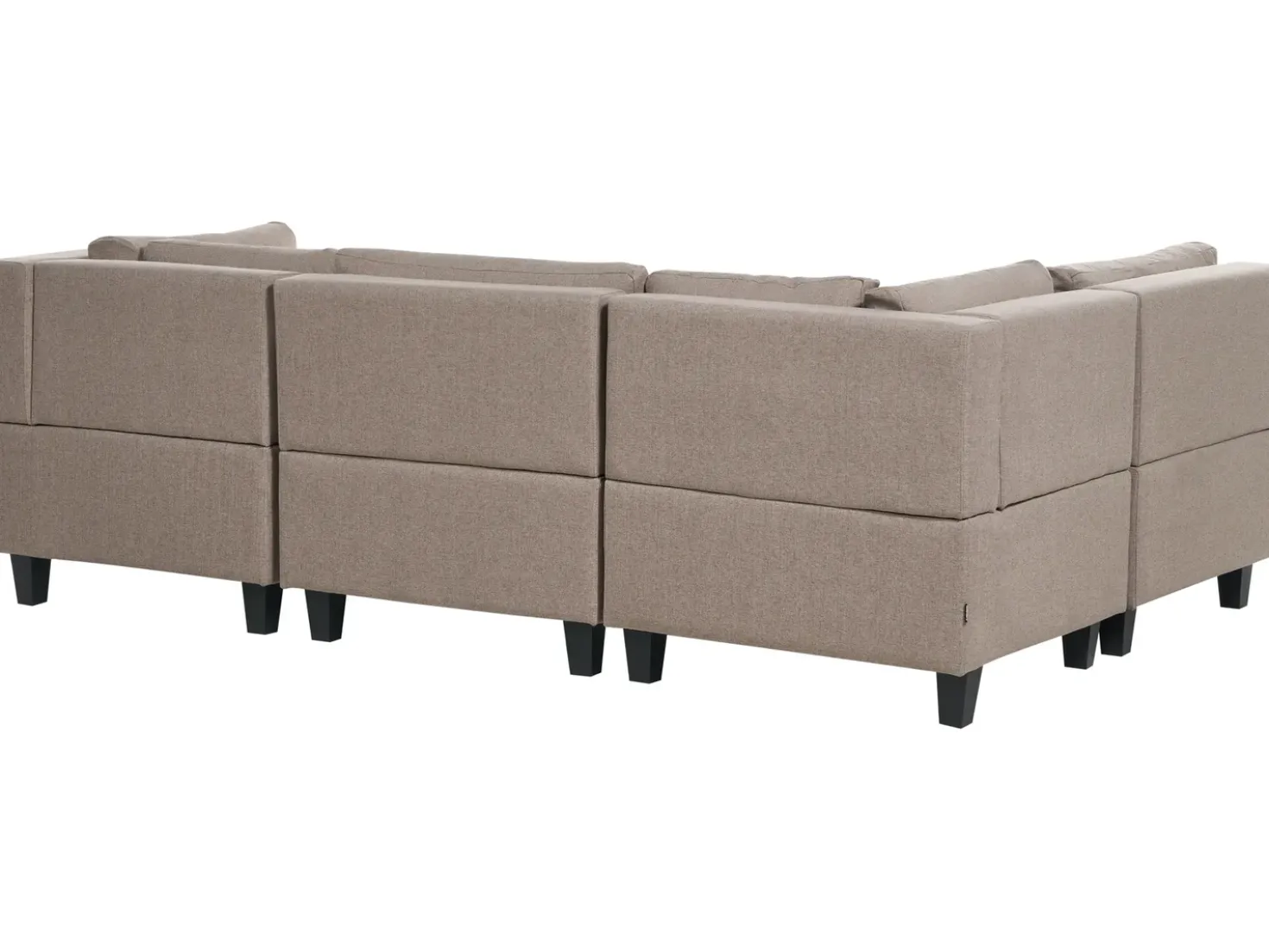 UNSTAD 5 personers U-formet modulsofa Brun med fodskammel