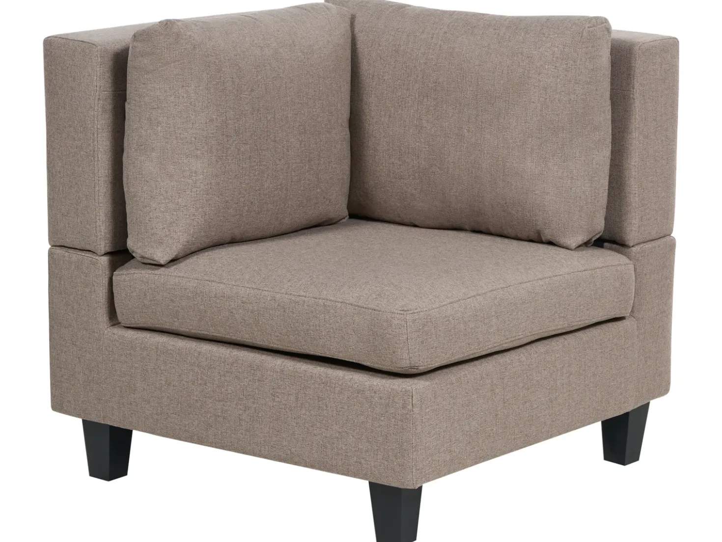 UNSTAD 5 personers U-formet modulsofa Brun med fodskammel