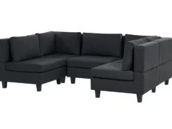 UNSTAD 5 personers U-formet modulsofa Sort