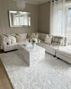 UNSTAD 5 personers U-formet modulsofa Lys Beige med fodskammel
