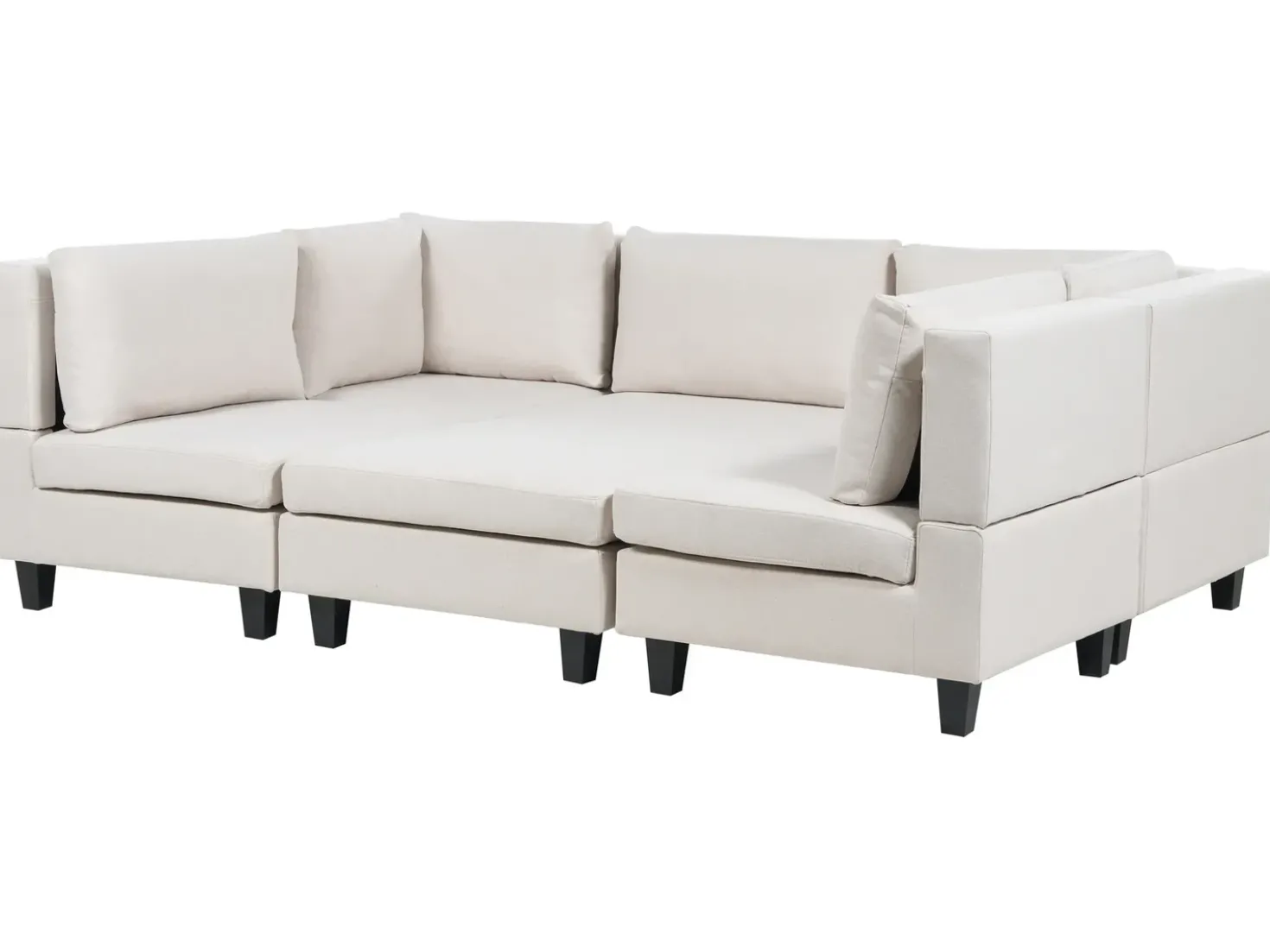 UNSTAD 5 personers U-formet modulsofa Lys Beige med fodskammel