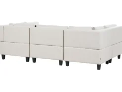 UNSTAD 5 personers U-formet modulsofa Lys Beige med fodskammel