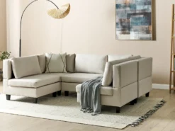 UNSTAD 5 personers U-formet modulsofa Lys Beige