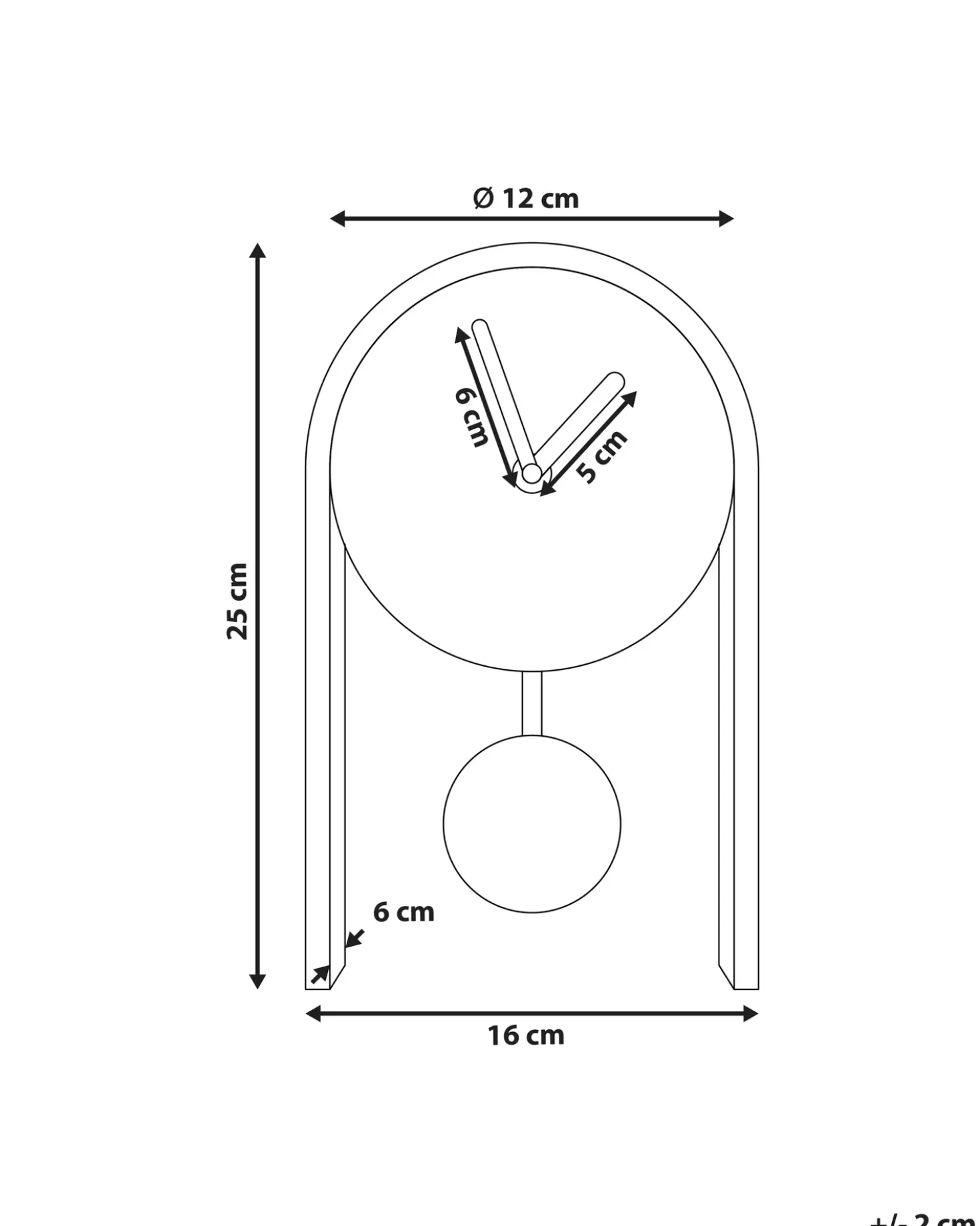 Ur BLATTEN 16 cm Sort