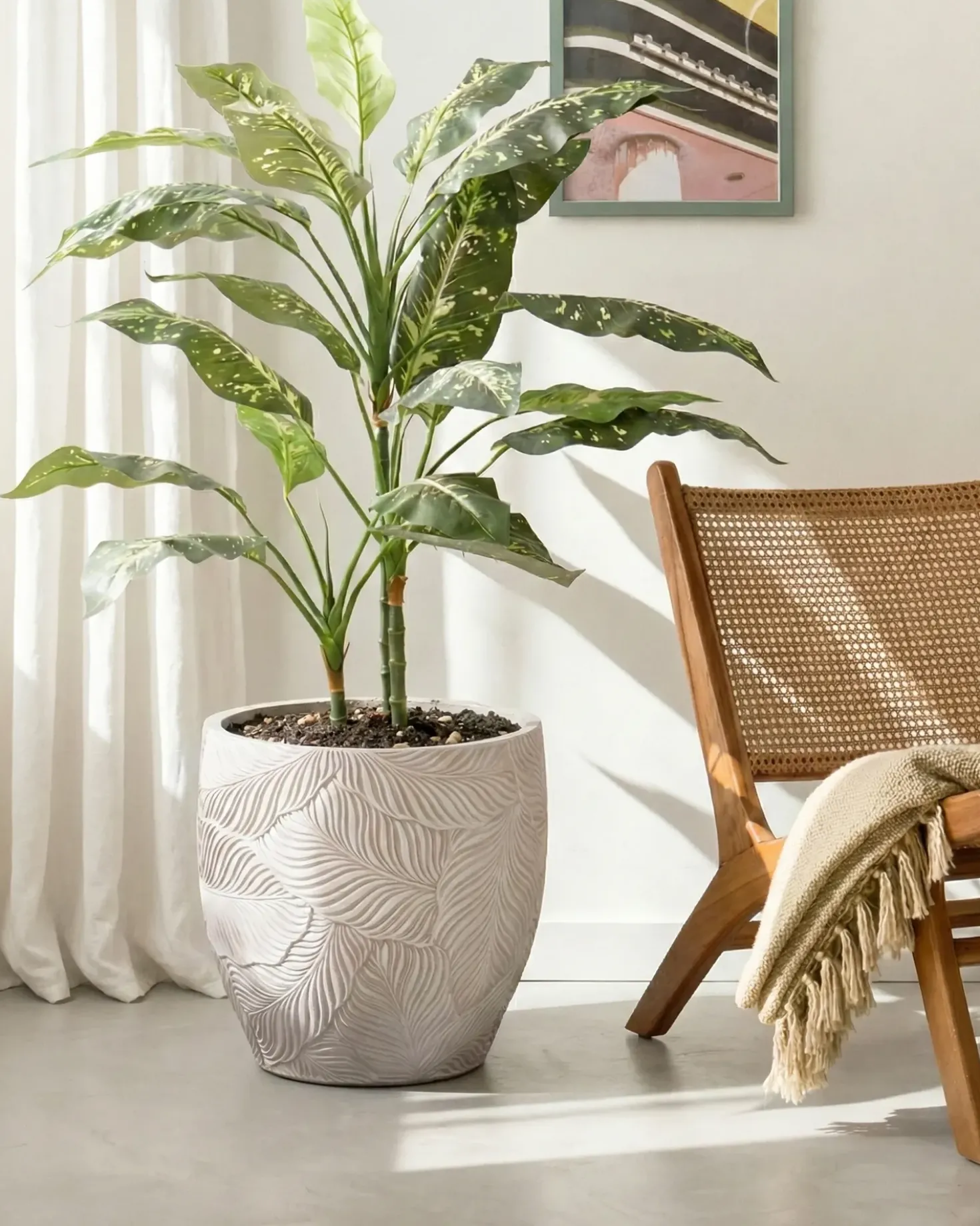 Urtepotte BAIYUN 42 cm Lys Beige