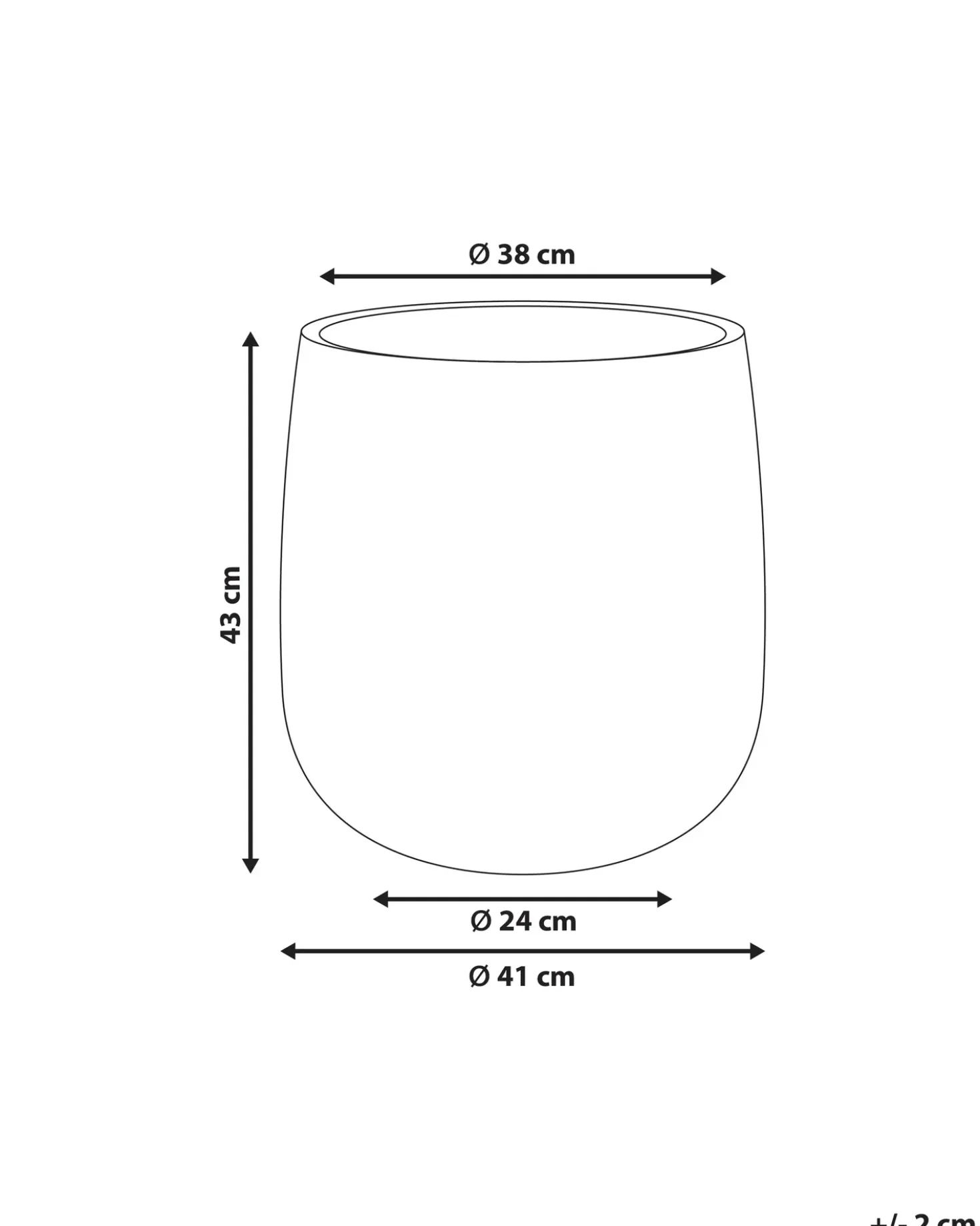 Urtepotte QIYUN 41 cm Sort