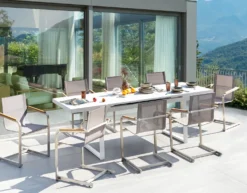 VALCANETTO/COSOLETO 8 personers Havemøbelsæt Beige Metal
